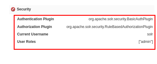 Включённая аутентификация Solr