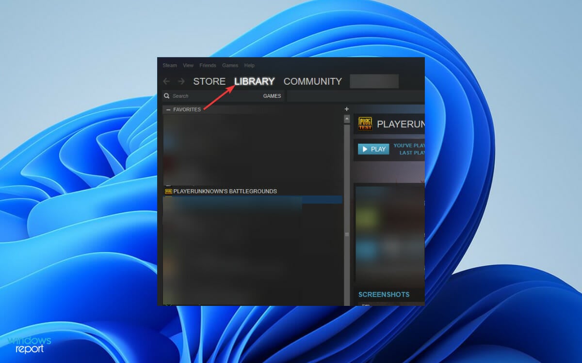 Раздел Библиотека в Steam