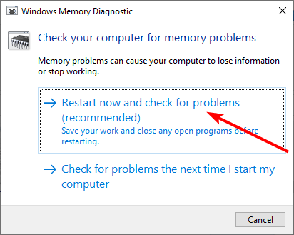 Перезагрузить и проверить память — вариант