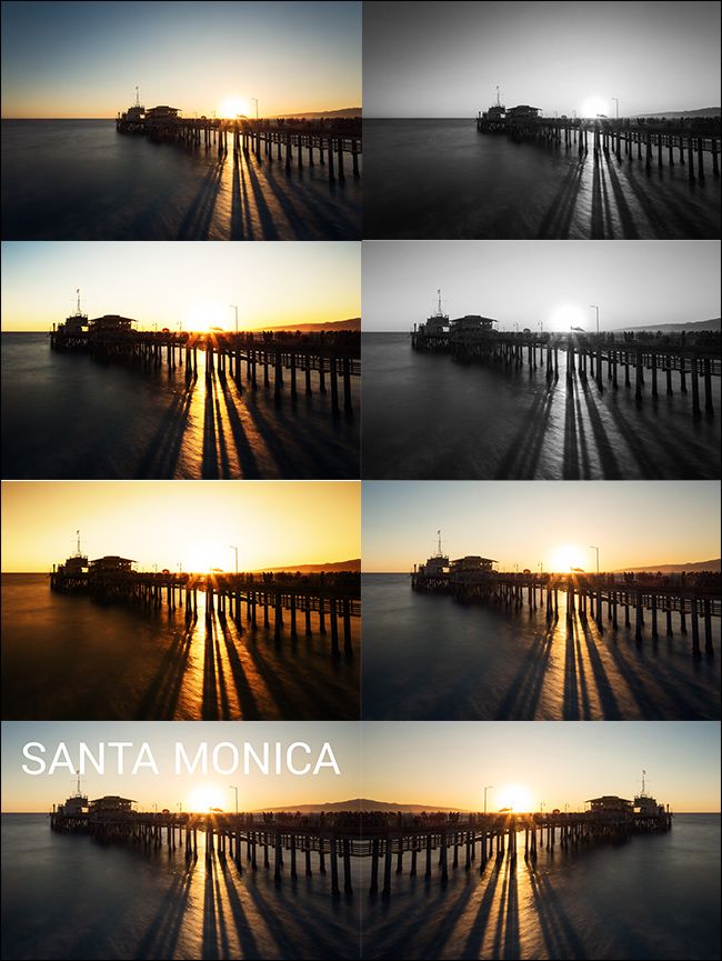 Набора тестовых изображений с обрезками, фильтрами и текстом