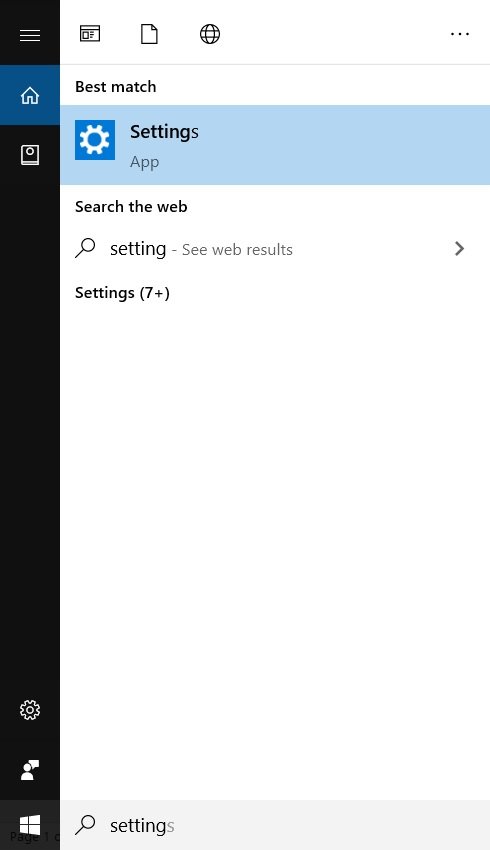 Окно «Параметры» Windows
