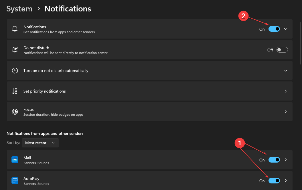 Отключение уведомлений для отдельных приложений в Windows