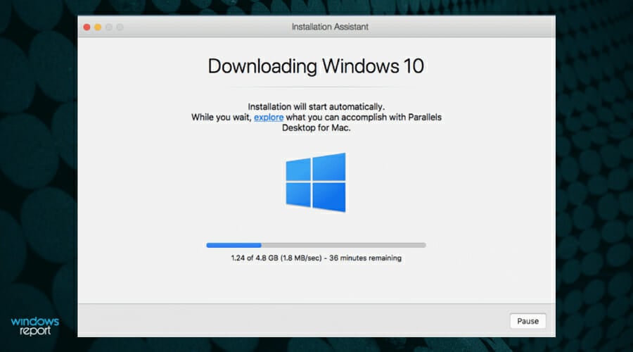 Загрузка ISO образа Windows в Parallels