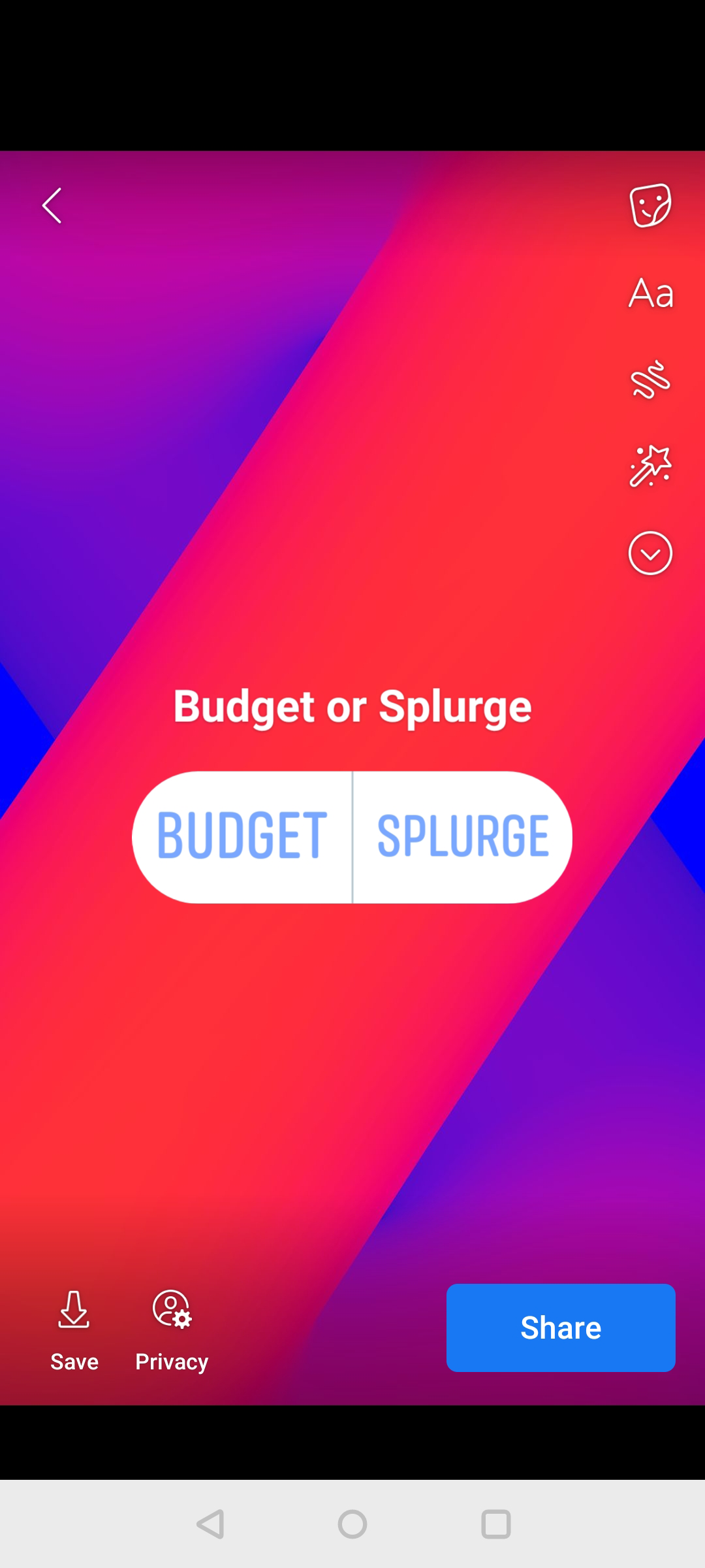 Варианты опроса в Истории Facebook