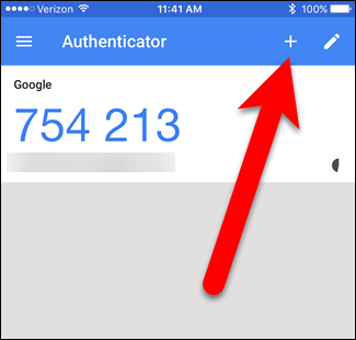 Кнопка добавления аккаунта в Google Authenticator