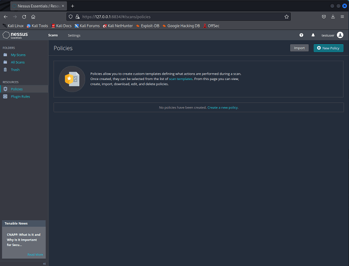 Шаблоны политик в Nessus