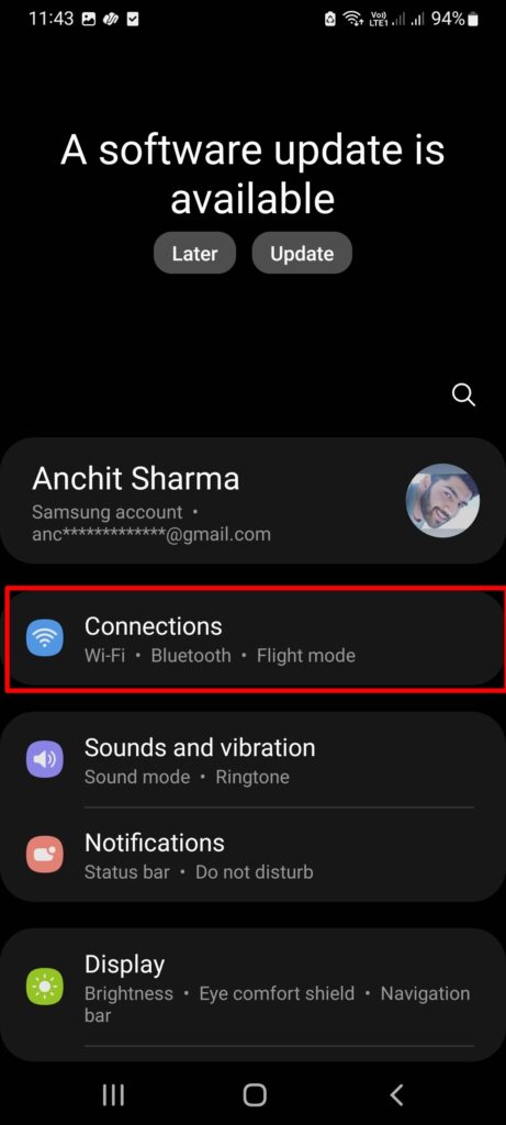 Controllo connessione mobile e Wi‑Fi