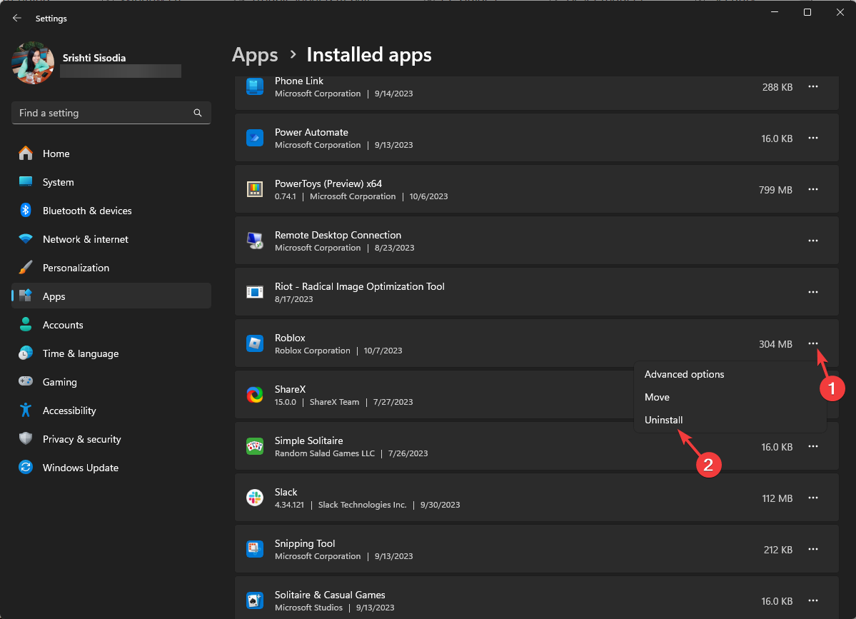 Roblox uninstall -Error Code 403 in Roblox