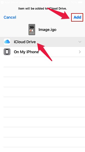 Сохранение файла истории в iCloud Drive