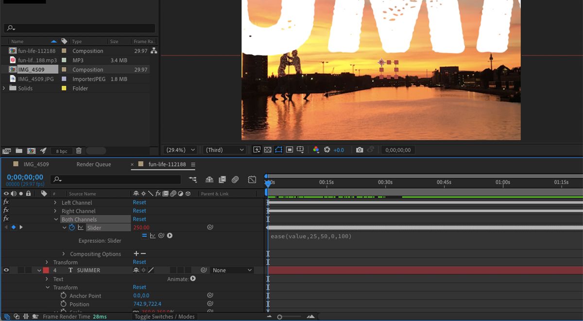 After Effects ease values.