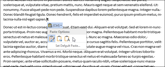 Как отключить окно параметров вставки в Word 2013