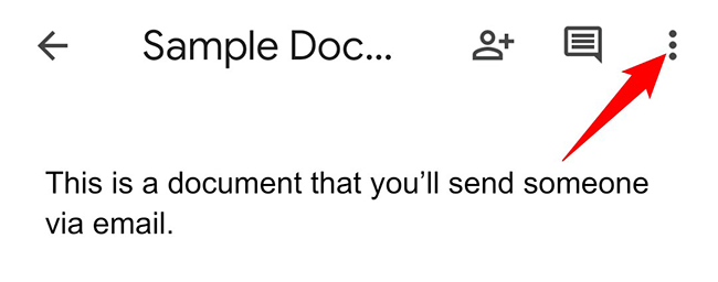 Нажмите на три точки в правом верхнем углу Google Docs.