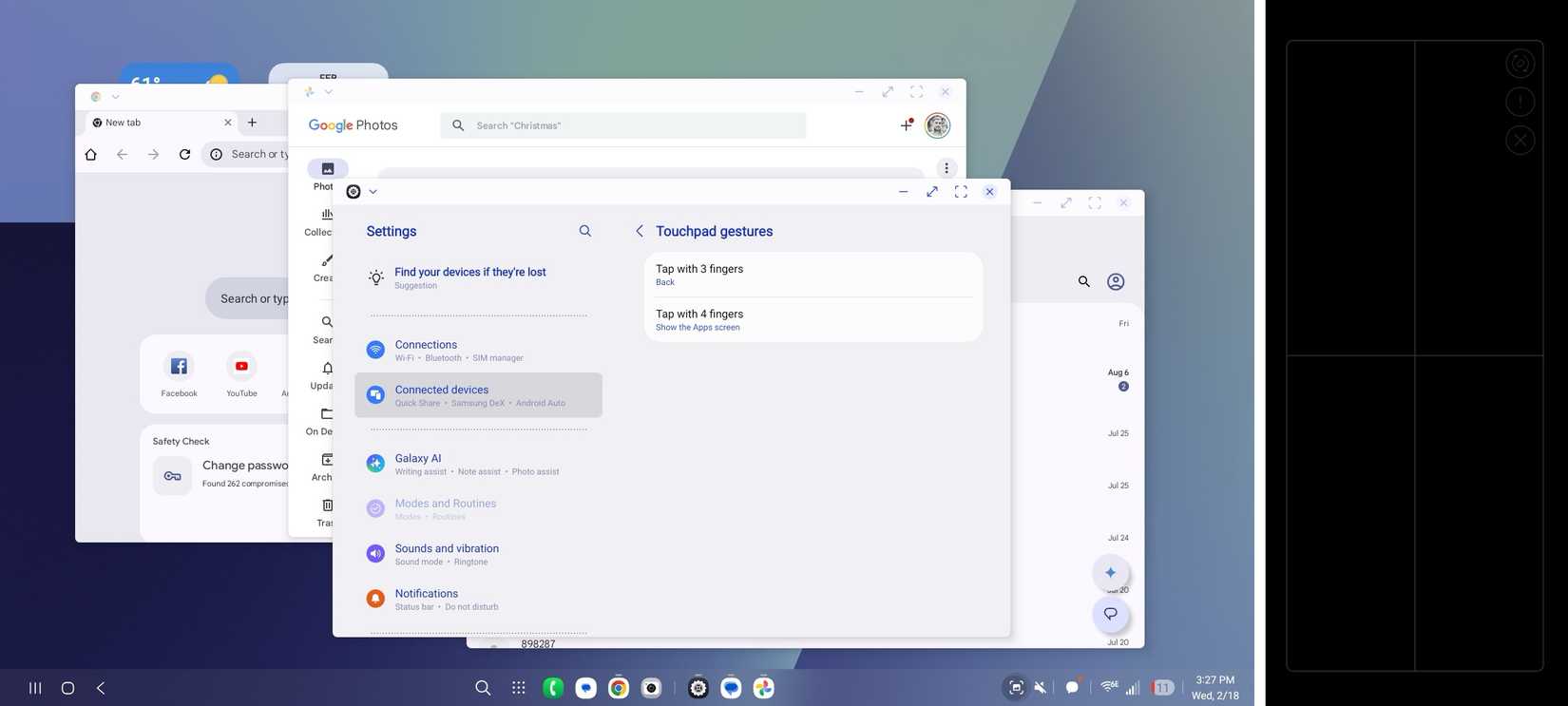 Samsung DeX с трекпадом на телефоне
