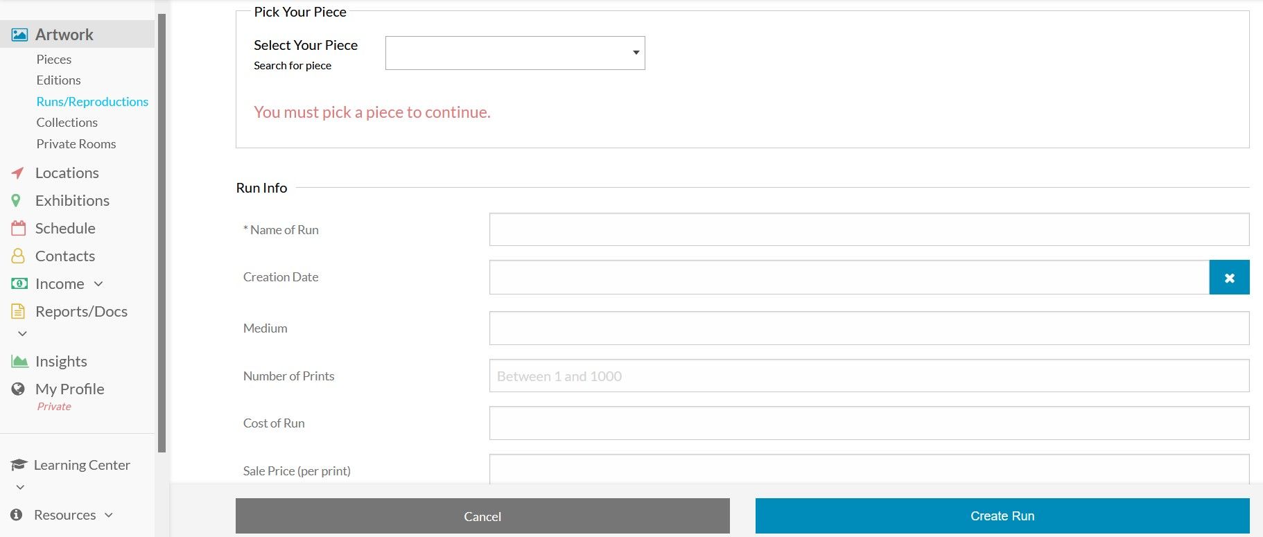 Artwork Archive: создание тиража или репродукции