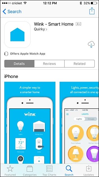 Скачивание приложения Wink на смартфоне