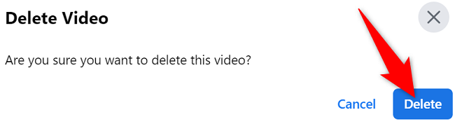 Кнопка подтверждения удаления видео