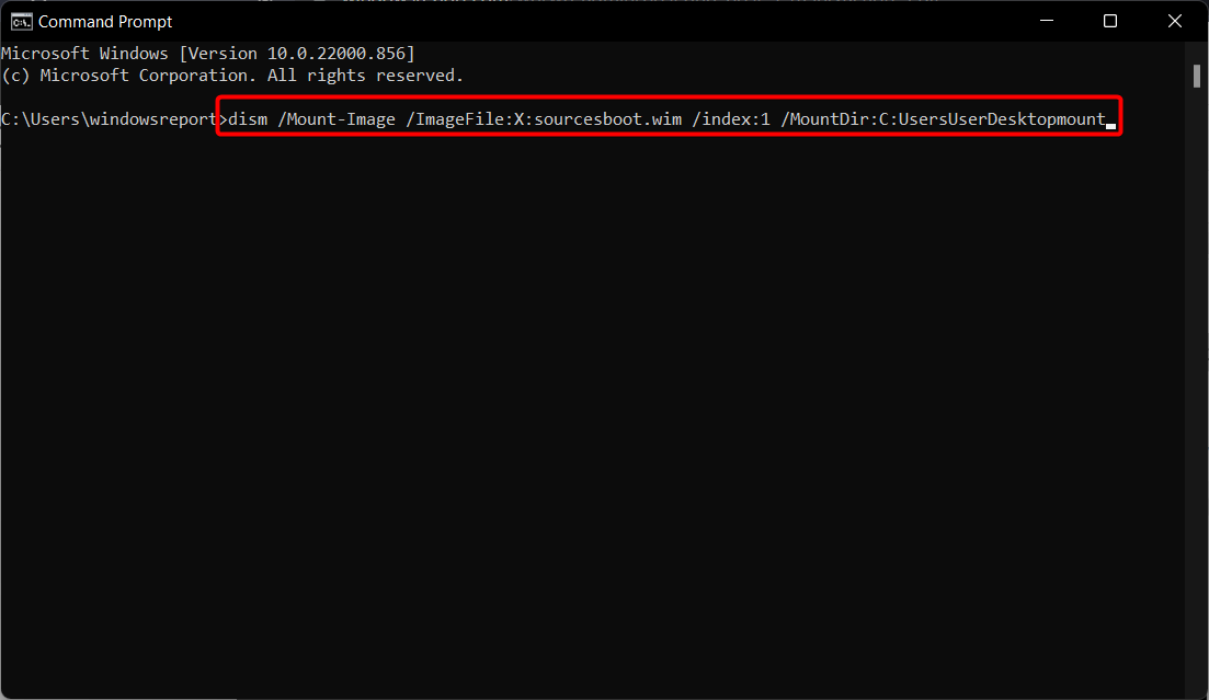 Смонтированное изображение WIM в DISM