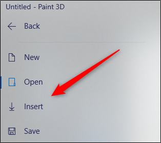 Вставить изображение в Paint 3D