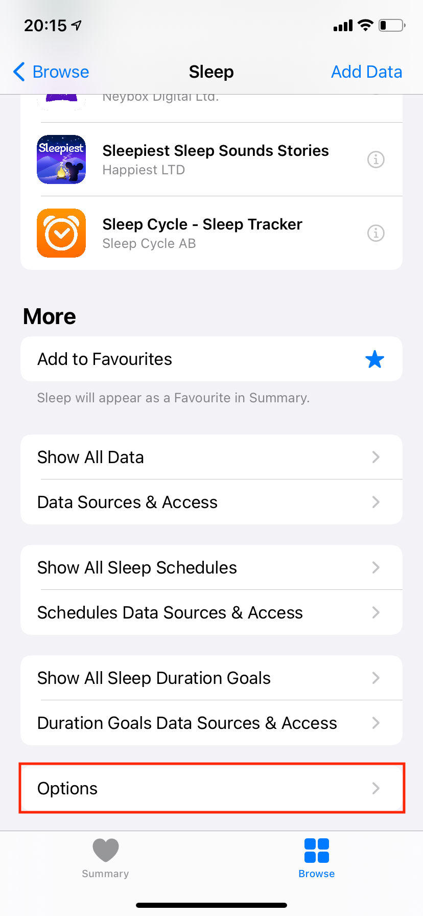 настройки сна в iPhone