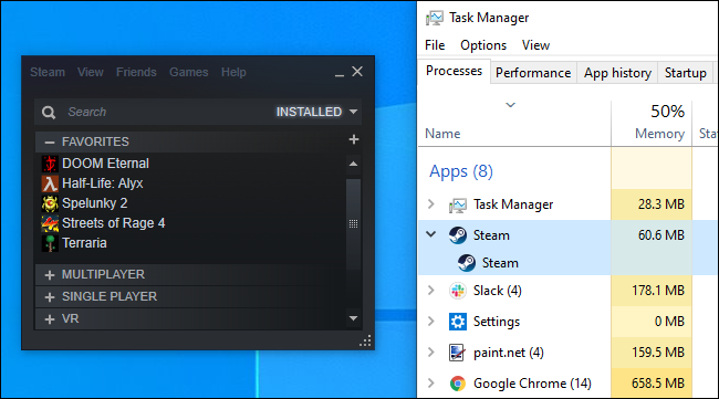 Steam в режиме без браузера: низкое использование ОЗУ