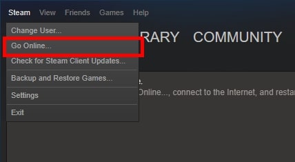Опция возвращения в онлайн-режим Steam