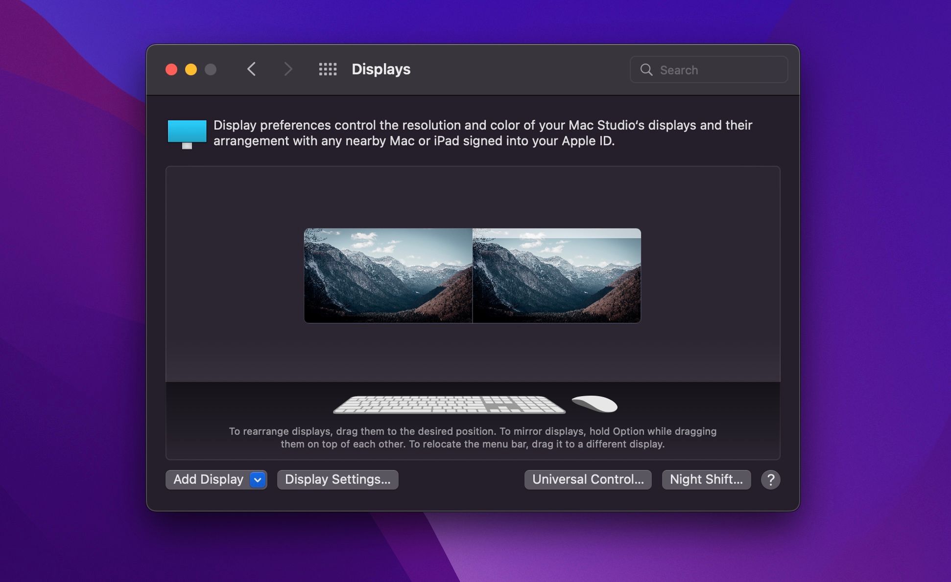 Параметры дисплея в Системных настройках macOS.
