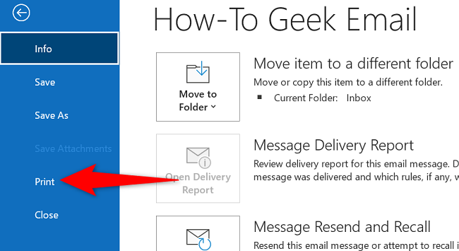 Выберите пункт «Печать» в левой панели.