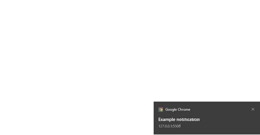 Скриншот уведомления в Google Chrome