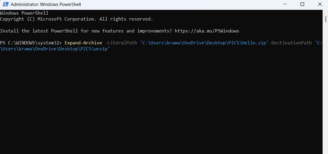 распаковка zip через Expand-Archive в PowerShell