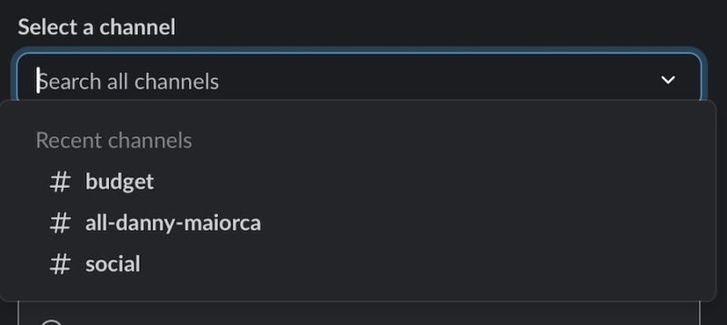 Выбор канала для повторяющегося сообщения