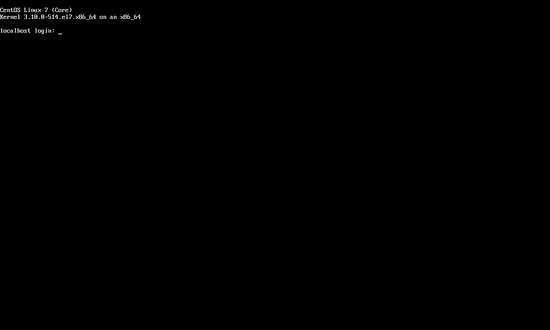 Окно входа в систему CentOS для первого использования.