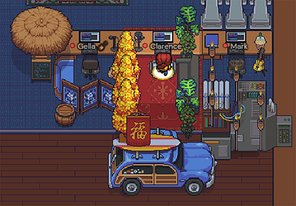 Декор стола в Gather Town