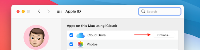 Click Options from iCloud Drive