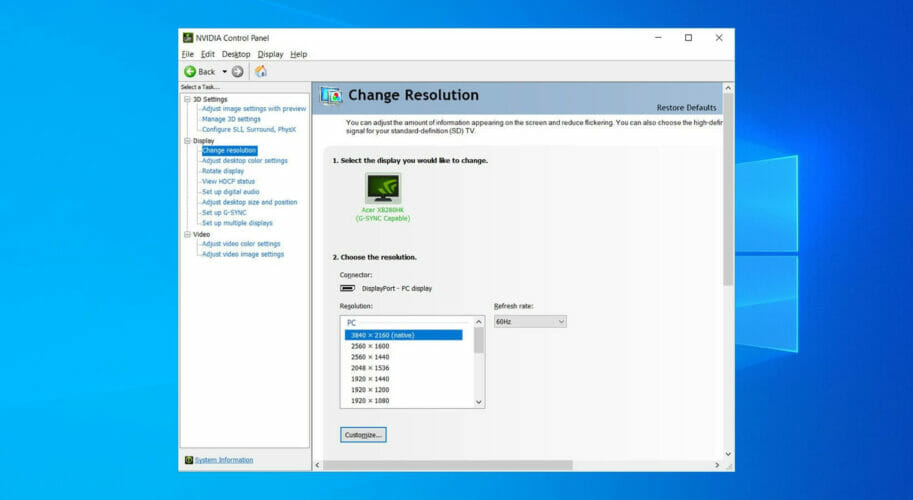 Параметры 3D в панели управления NVIDIA