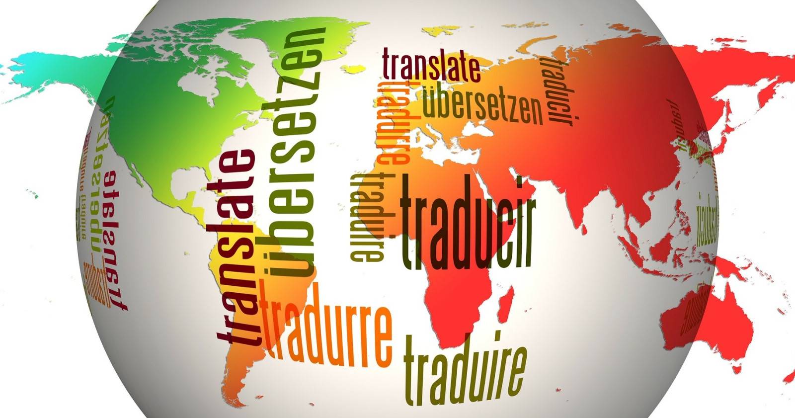 глобус с переводами на разных языках