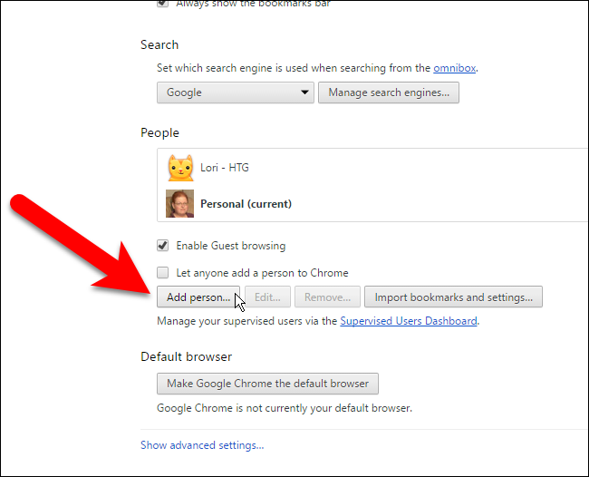 Кнопка Add person в разделе People