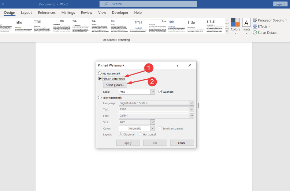 Вставка изображения в качестве водяного знака