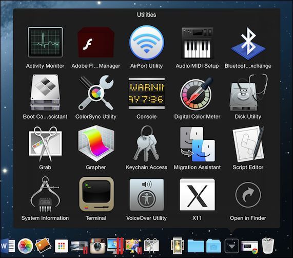 Открыть в Finder через контекстное меню