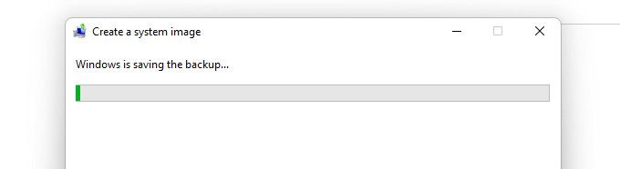 A Windows system image being created.