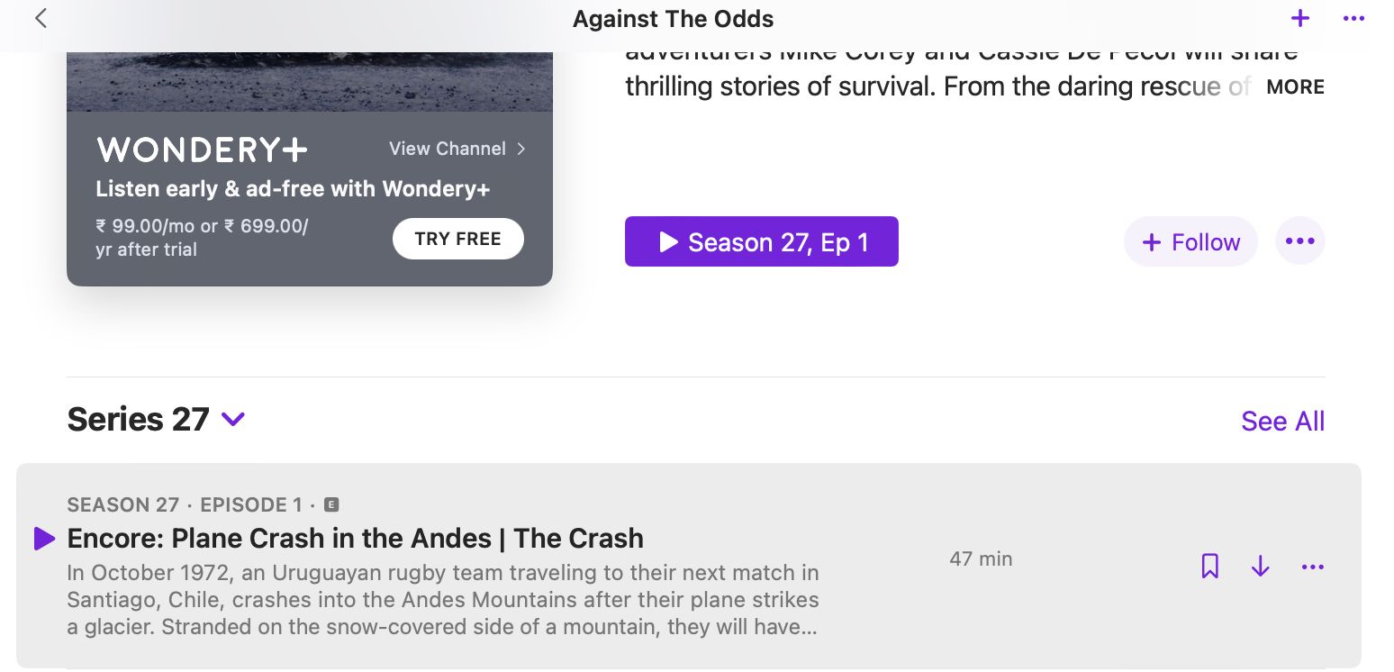 Save the podcast episode