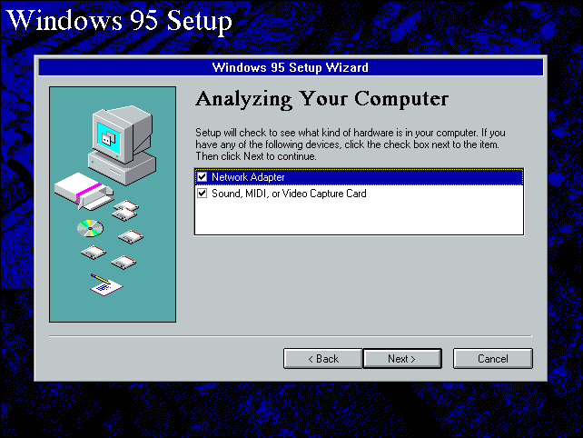 Опции для обнаружения сетевой и звуковой карты при установке