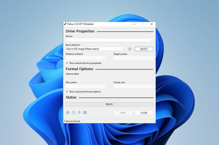 Исправить ошибку Rufus в Windows 11