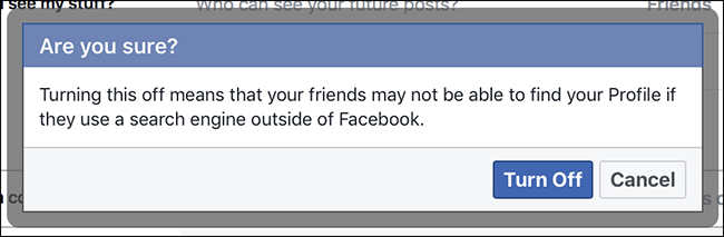 Подтверждение отключения индексации