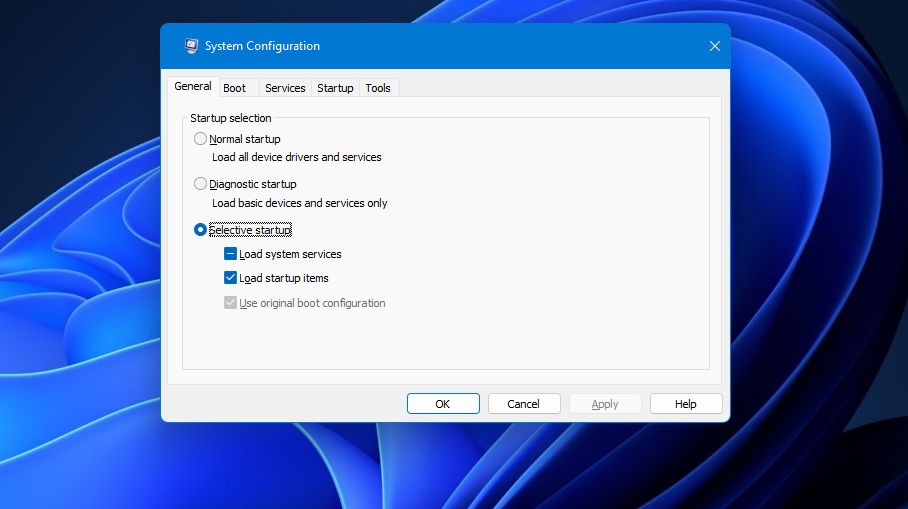 Чекбокс Загрузить элементы автозагрузки в msconfig