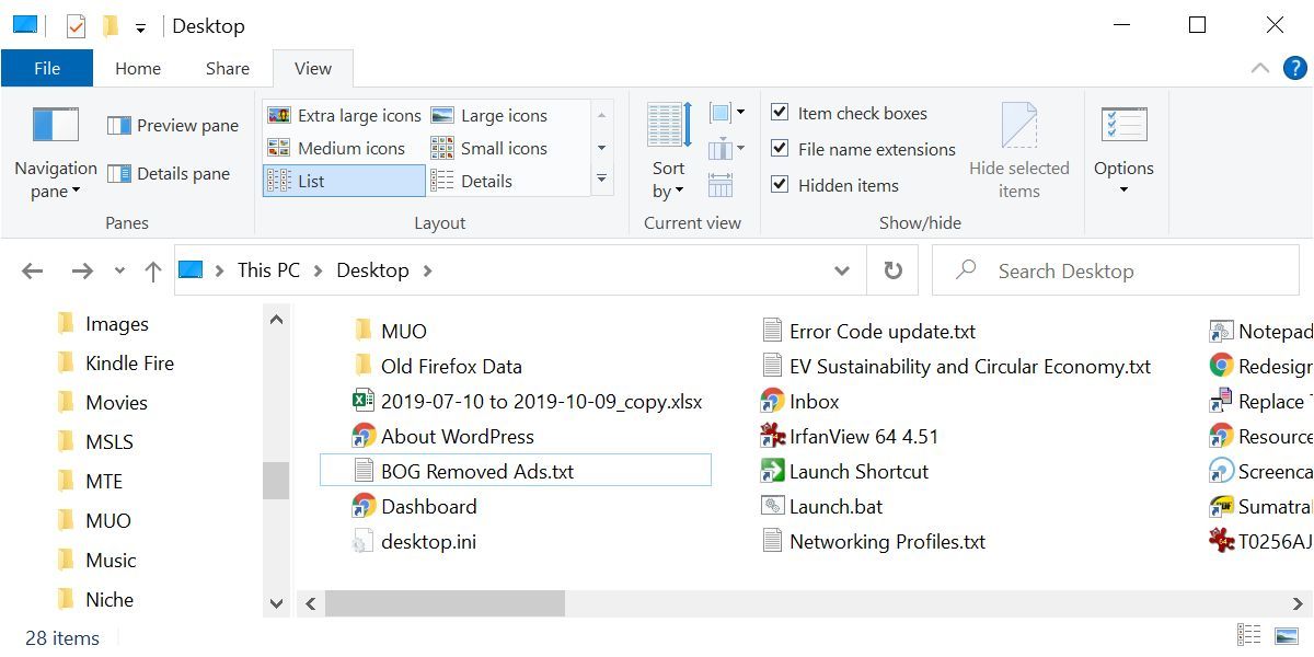 Захламлённый рабочий стол Windows