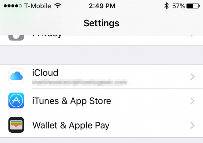 Настройки iPhone — iCloud