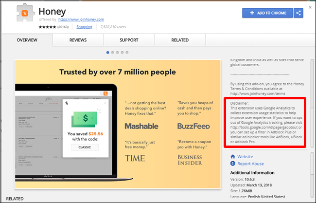 Пример описания расширения в магазине Chrome с изображениями и текстом