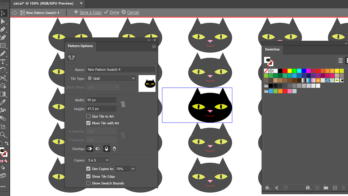 окно параметров узора в illustrator