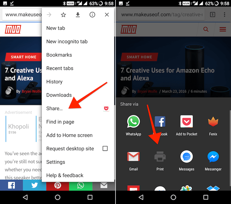 Выбор Печать и Сохранить как PDF в Chrome