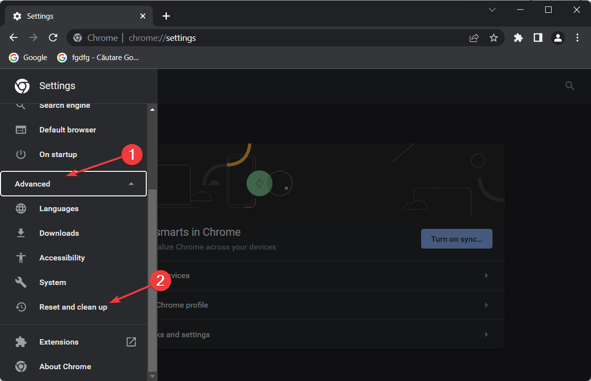 reset-cleanup-chrom google chrome not downloading files